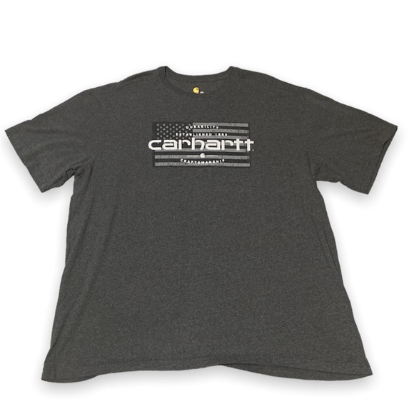 Men’s Carhartt Logo T-shirt Relaxed Fit Charcoal Grey Size 2XL - Picture 5 of 5